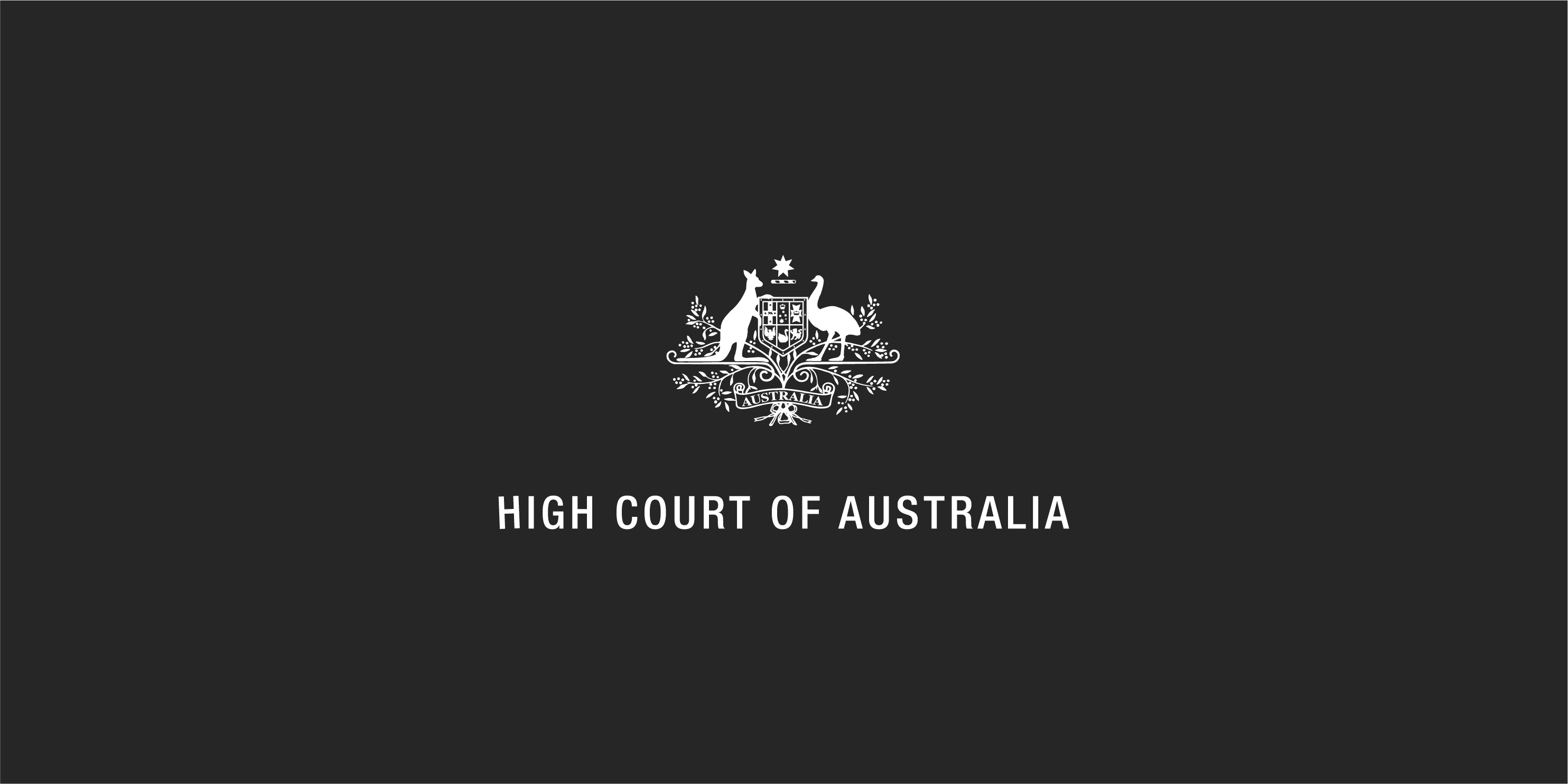 White High Court of Australia logo on a Grey background