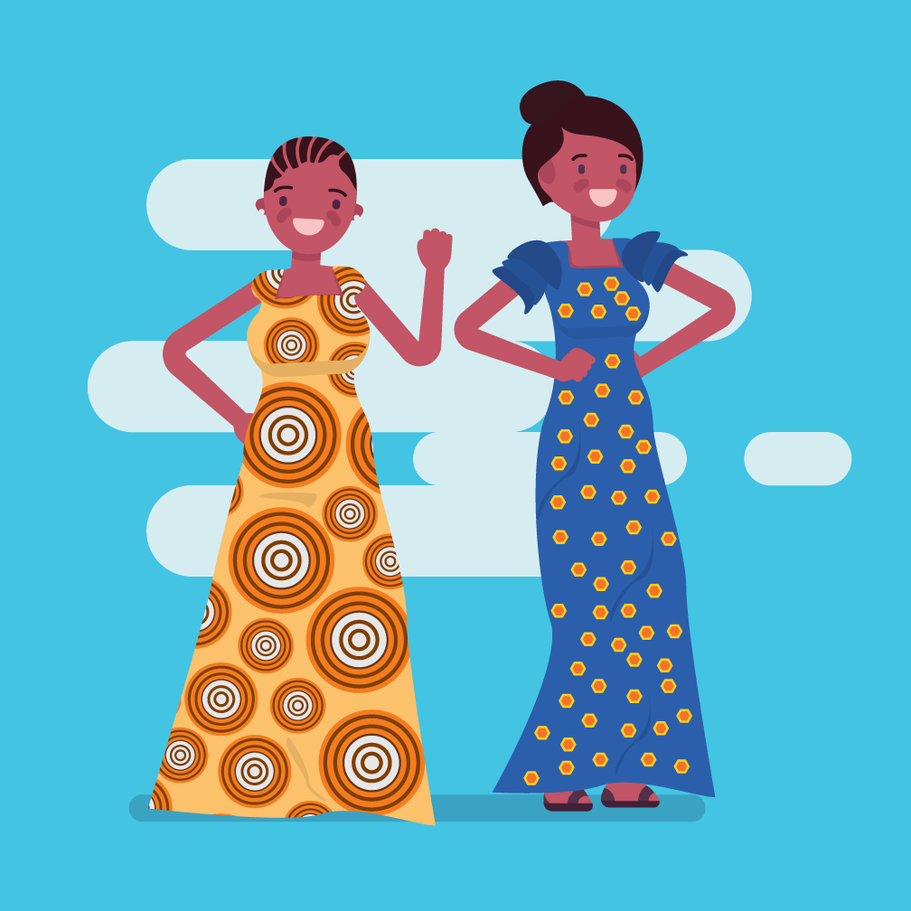 A custom illustration of Jolie and Julia, two JobActive users